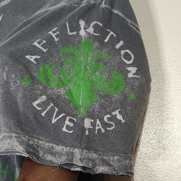 Affliction American Customs Motor Club ACMC Devil on Wheels Gray Men's SZ L - Picture 7 of 10